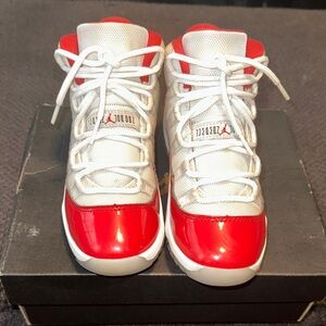 Jordan Kids Red and White High-Top Sneakers